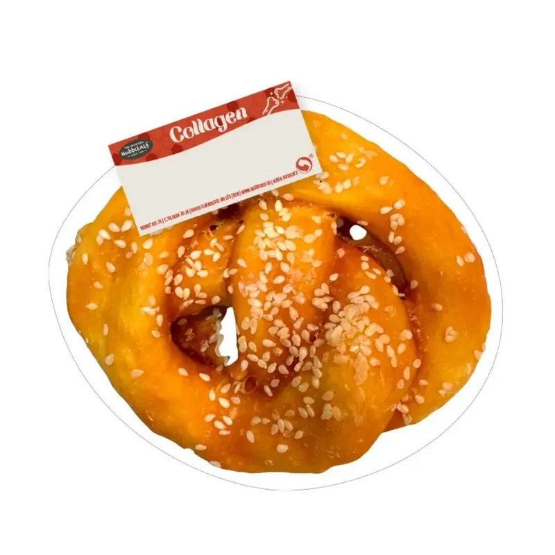 Hobbitalf Pretzel de Colágeno con Pollo y Sésamo 10 cm - Snack para Perros