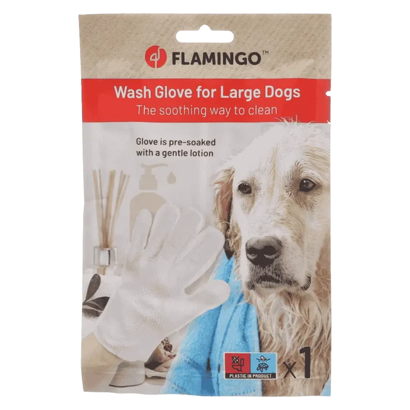 Flamingo Manopla de Lavado Propy Paño Impregnado para Perros