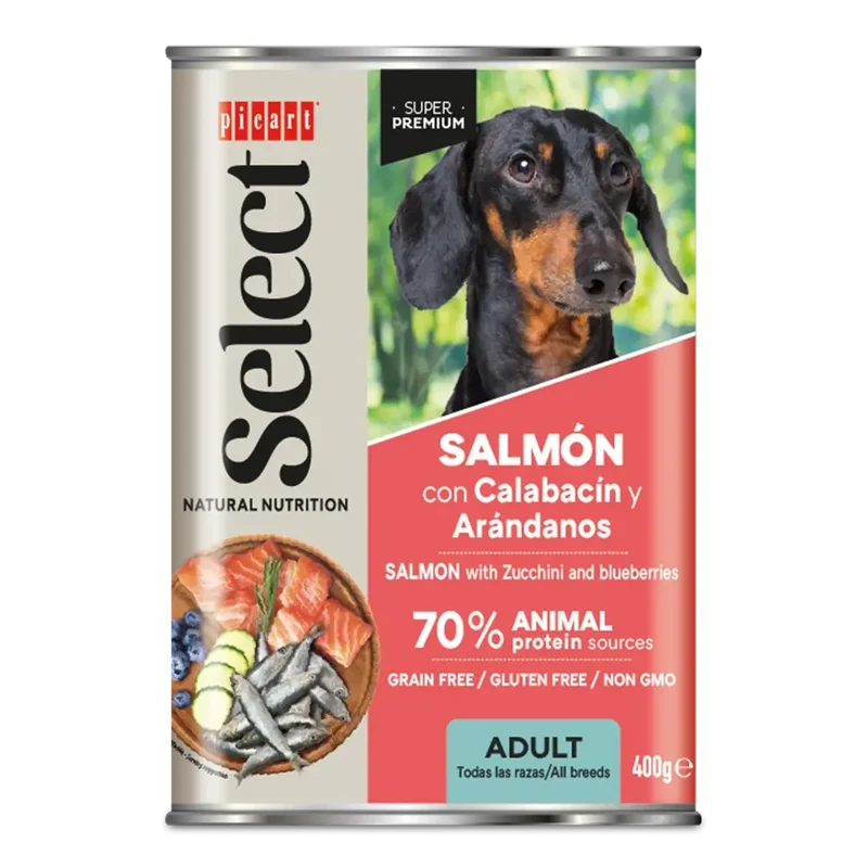 Picart Select Adult Salmón con Calabacines Lata Comida Húmeda para Perros