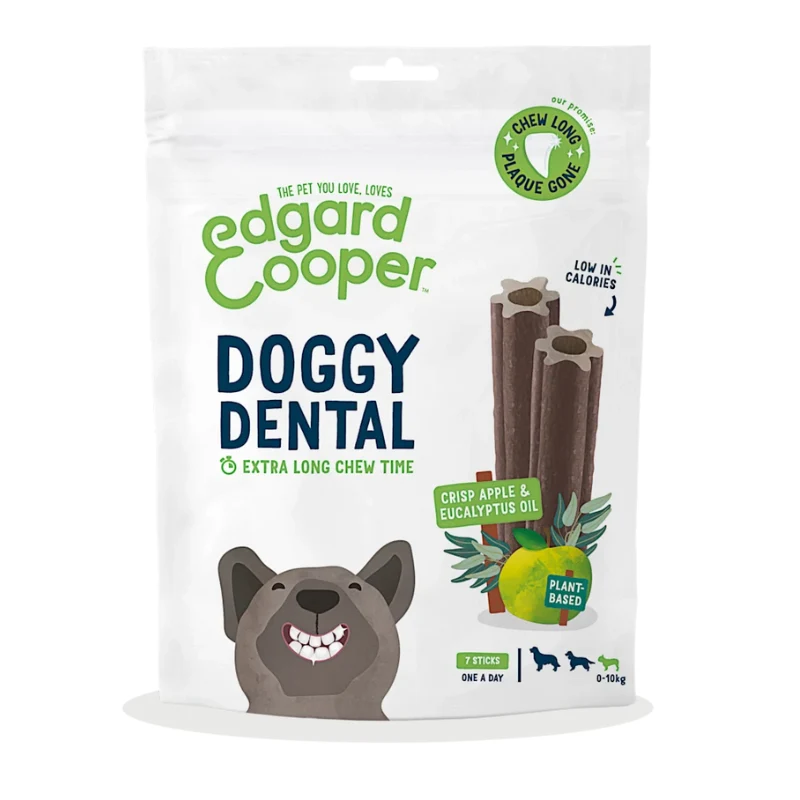 EDGARD COOPER PERROS PEQUEÑOS DOGGY DENTAL MANZANA Y EUCALIPTO 8X105G 0-10 KG