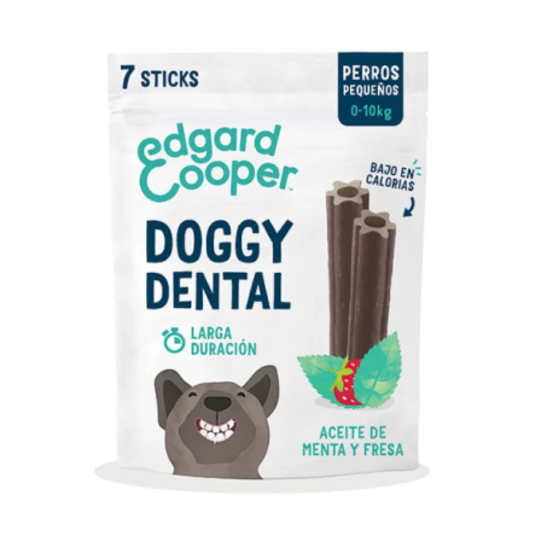 EDGARD COOPER PERROS PEQUEÑOS DOGGY DENTAL FRESA Y MENTA 8X105G 0-10 KG