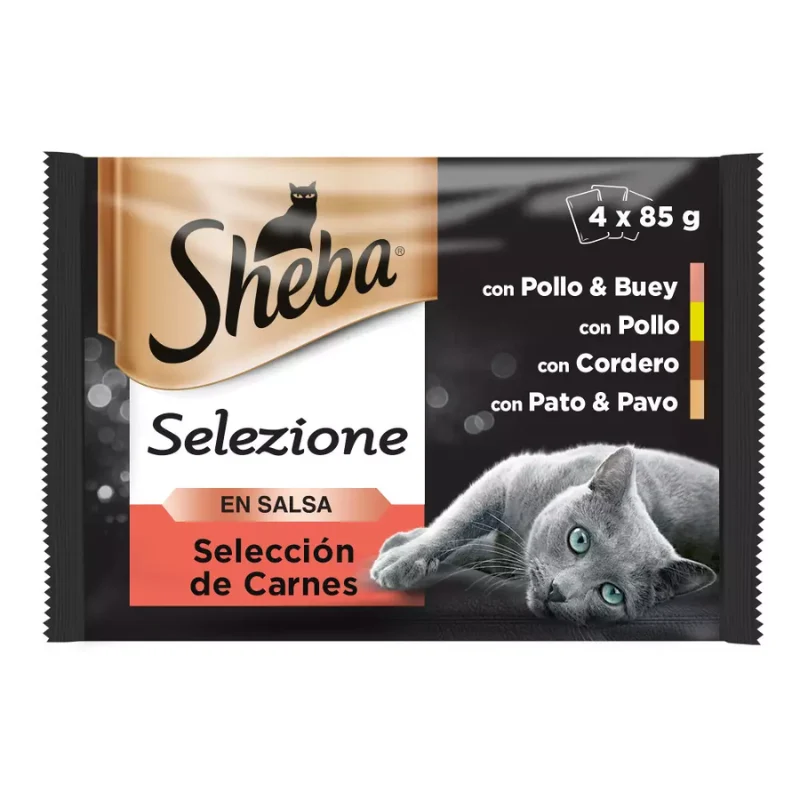 COMIDA HUMEDA GATOS ADULTOS SHEBA SELEZIONE CARNES EN SALSA 13 X 4 X 85 G