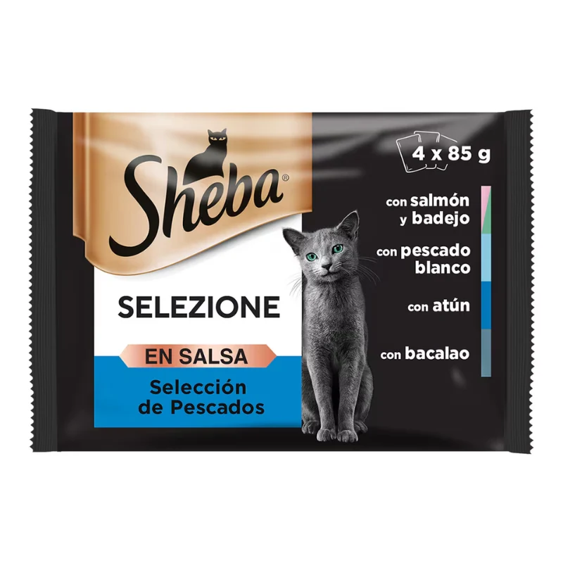 COMIDA HUMEDA GATOS ADULTOS SHEBA SELEZIONE PESCADO EN SALSA 13 X 4 X 85 G