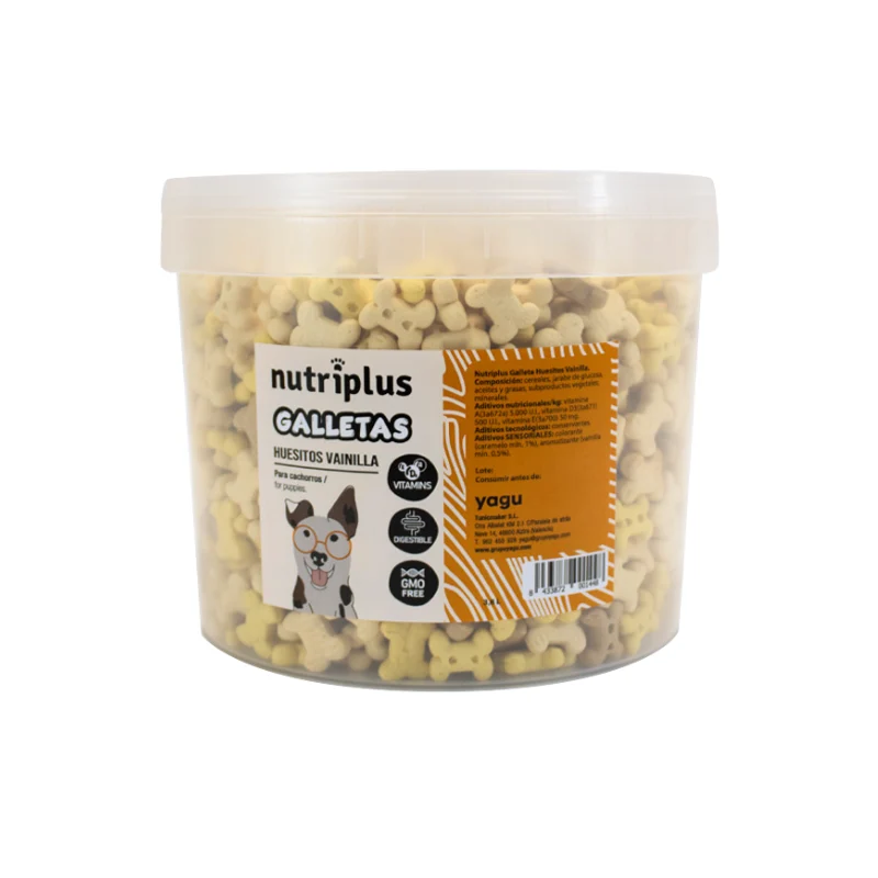 NUTRIPLUS GALLETAS SNACK MINI PUPPY VAINILLA PERROS 3,8 LITROS