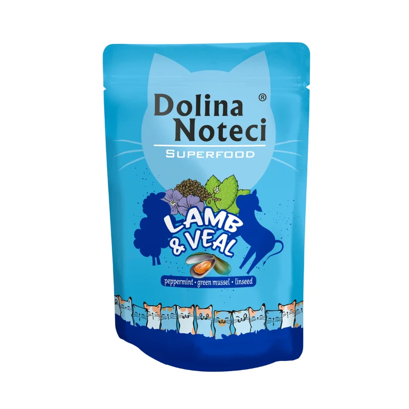 COMIDA HUMEDA GATOS DOLINA NOTECI CORDERO Y TERNERA 5X85 GRAMOS