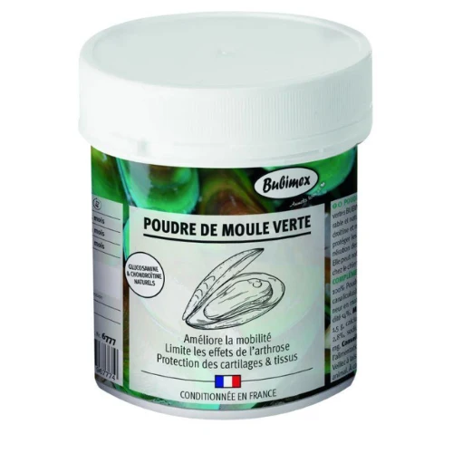 COMPLEMENTO ALIMENTICIO MEJILLON VERDE EN POLVO BUBIMEX 400 G PARA PERROS Y GATOS