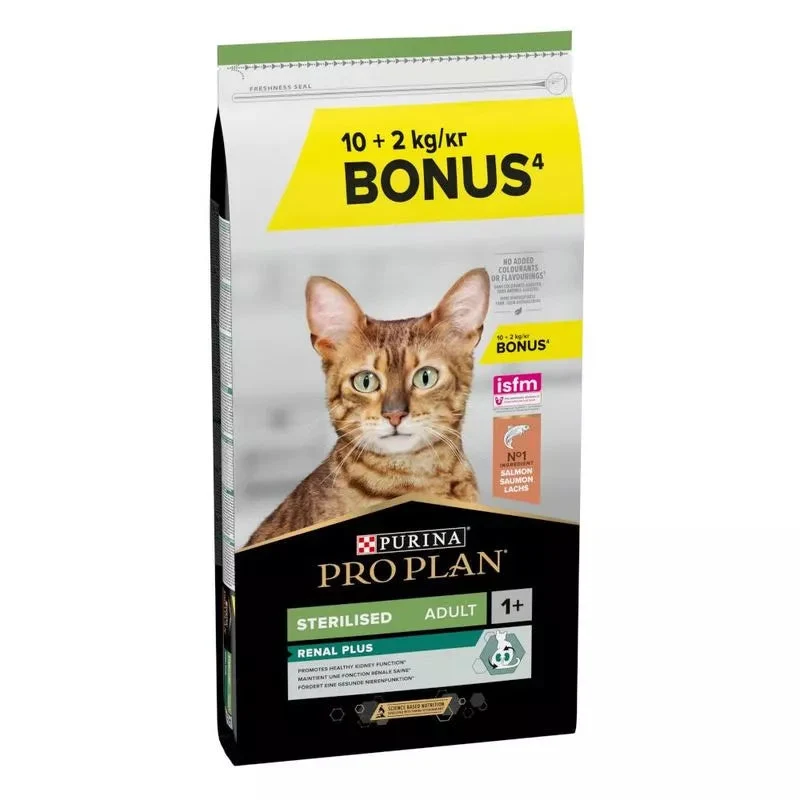Pro Plan Cat Sterilized Adult Renal+ Salmón 10kg+2kg gratis