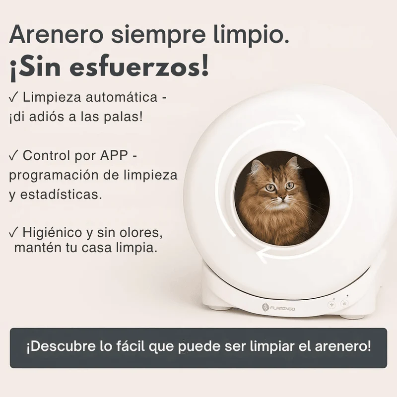 Flamingo Arenero Autolimpiable Atlas para Gatos | Automático y con APP