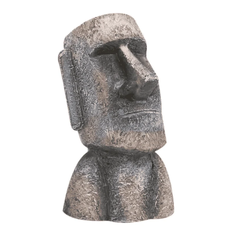 Flamingo Estatua Moai Gris Decoración para Acuarios