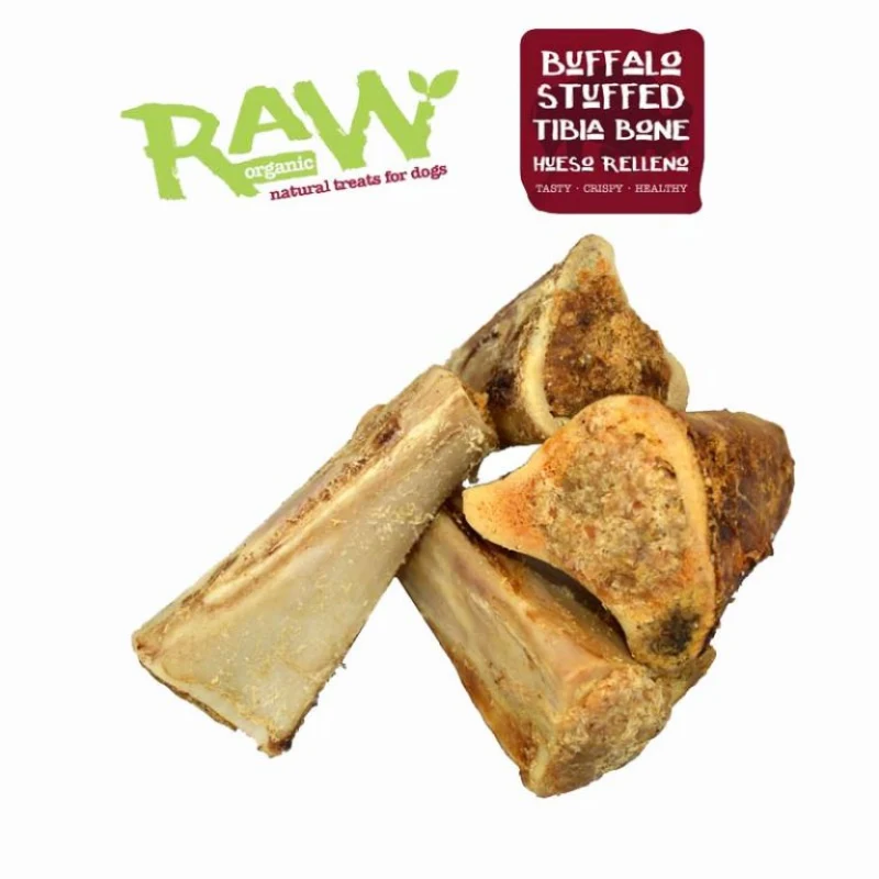 SNACK NATURAL PERROS HUESO DE TIBIA BUFALO RELLENO 10 UNIDADES FRESH RAW