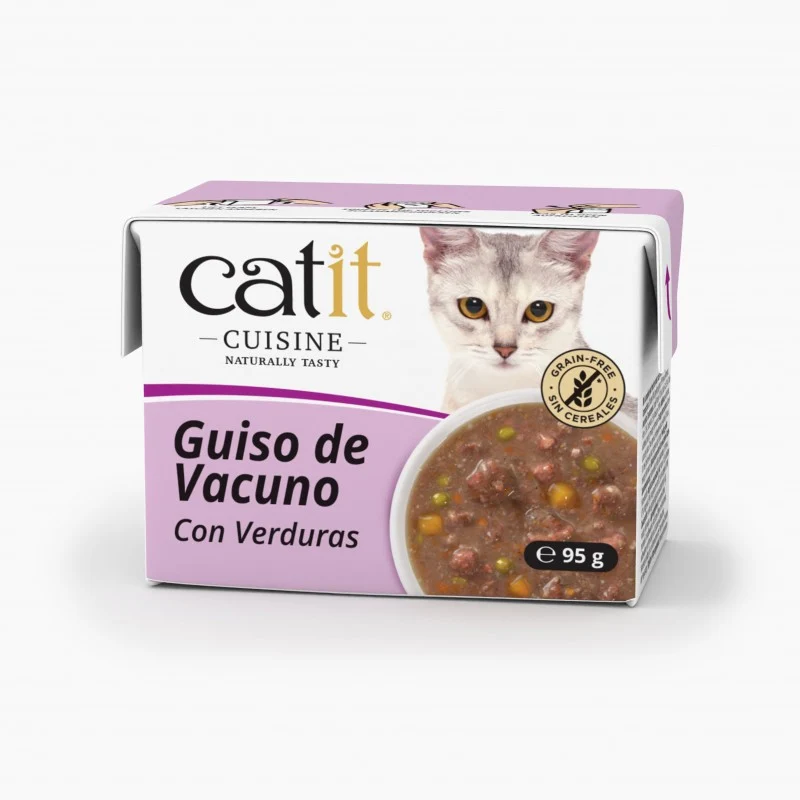 GUISO CATIT CUISINE PARA GATOS VACUNO CON VERDURAS 12 X 95 G