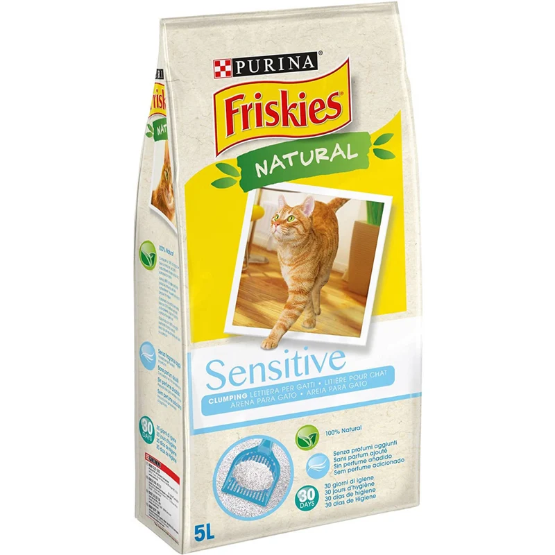 ARENA GATOS FRISKIES NATURAL SENSITIVE 4 X 5 LITROS