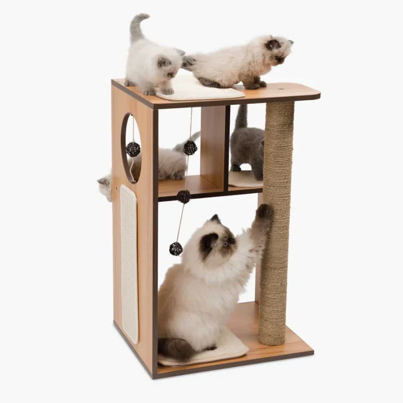 ARBOL RASCADOR GATOS CATIT VESPER BOX GRANDE NOGAL