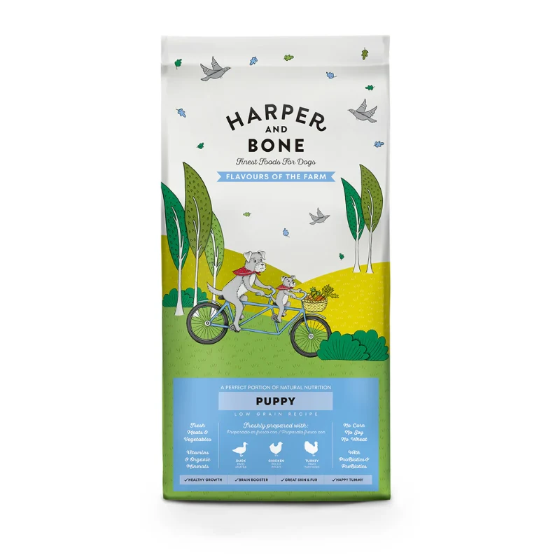 HARPER AND BONE PERROS PUPPY FLAVOURS OF THE FARM LOW GRAIN 12 KG
