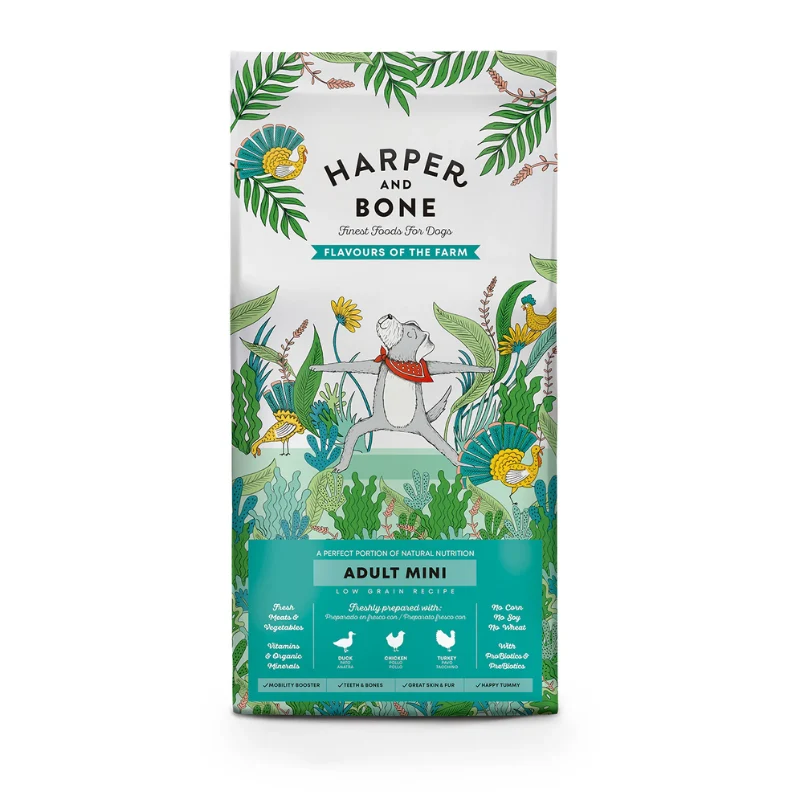 HARPER AND BONE PERROS ADULTOS MINI FLAVOURS OF THE FARM LOW GRAIN 10 KG