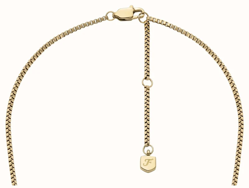 Collar Fossil de cuentas de acero inoxidable en tono dorado JA7248710