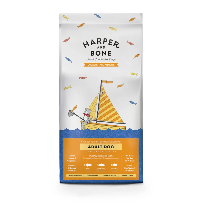 HARPER AND BONE PERROS ADULTOS OCEAN WONDERS LOW GRAIN 12 KG