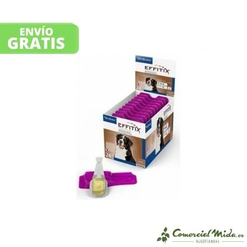 Pipetas VIRBAC EFFITIX XL para Perros Gigantes de 40 a 60 kg - Fipronilo y Permetrina (4 o 24 uds)