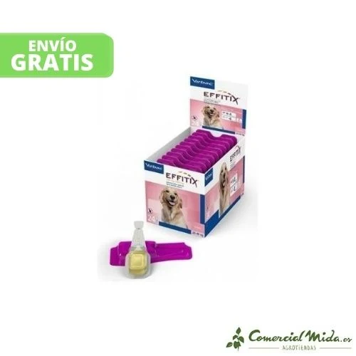 Pipetas VIRBAC EFFITIX L para Perros Grandes de 20 a 40 kg - Fipronilo y Permetrina (4 o 24 uds)