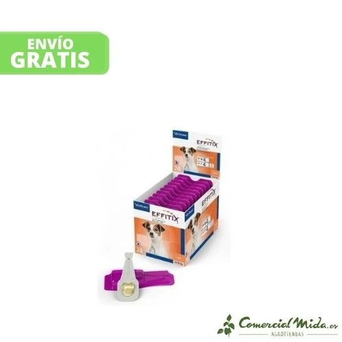Pipetas VIRBAC EFFITIX S para Perros de 4 a 10 kg - Fipronilo y Permetrina (4 o 24 uds)