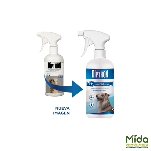 DIPTRON Spray Antiparasitario para Perros Anti Pulgas y Piojos 500 ml