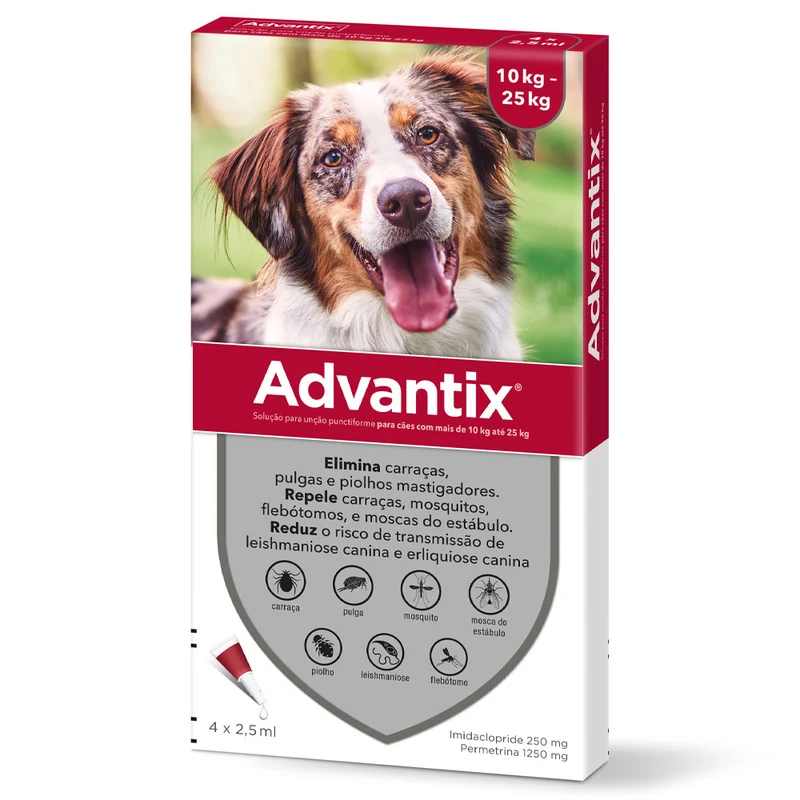 Advantix Cães 10-25kg Pipetas 2,5ml x 4