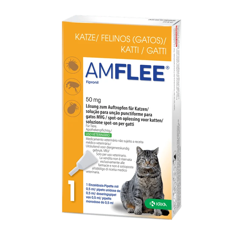 Amflee Antipulgas para Gatos Spot-On 50 mg – 1 Pipeta