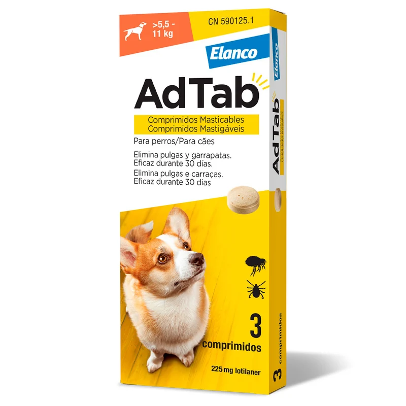 AdTAb Comprimidos Mastigáveis, Cão (5.5-11 kg), 3 Unidades