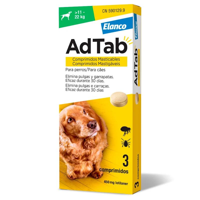 AdTAb Comprimidos Mastigáveis, Cão (11-22 kg), 3 Unidades