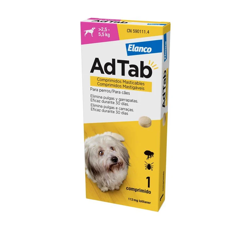 AdTAb Comprimidos Mastigáveis, Cão (2.5-5.5 kg), 1 Unidade