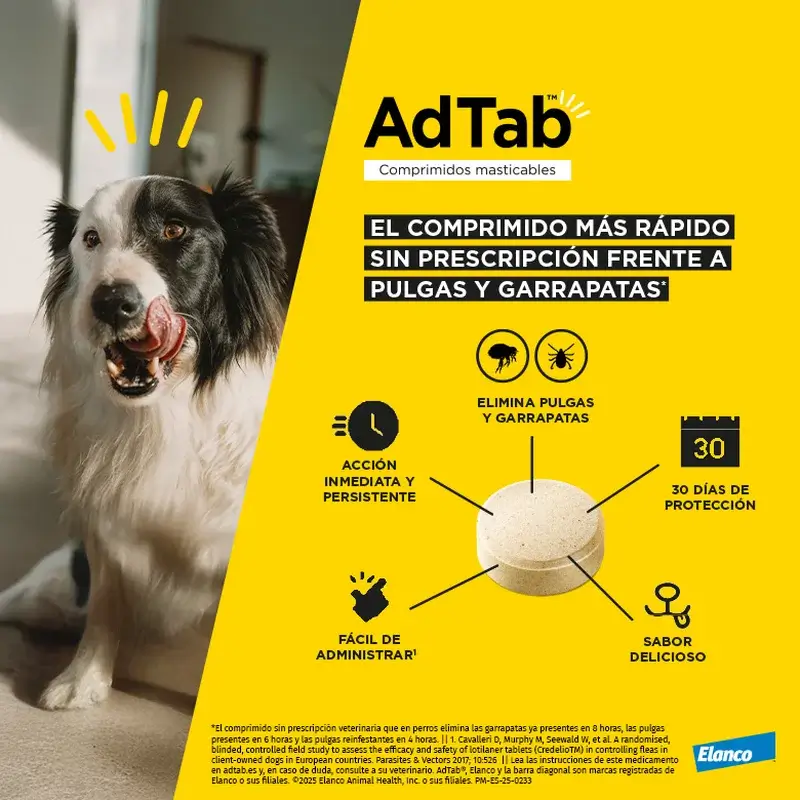 Adtab 900Mg Comprimidos Masticables Perros 22-45Kg, 2 Comprimidos