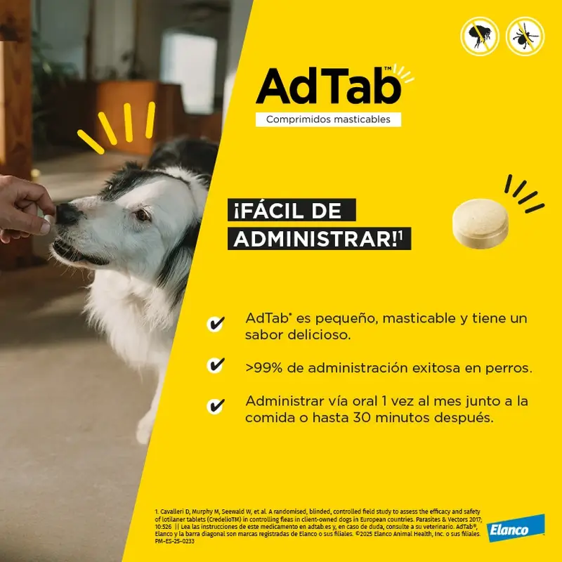 Adtab 450Mg Comprimidos Masticables Perros 11-22Kg, 2 Comprimidos