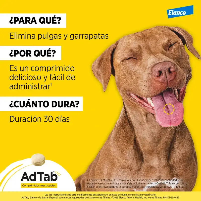 Adtab 225Mg Comprimidos Masticables Perros 5,5-11Kg, 2 Comprimidos