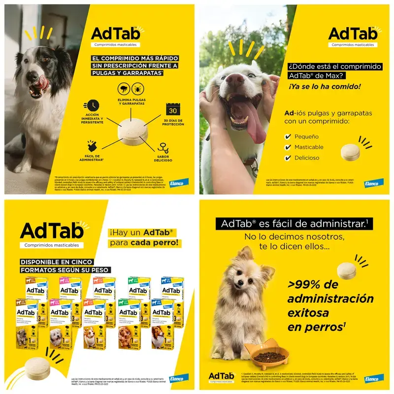 Adtab 225Mg Comprimidos Masticables Perros 5,5-11Kg, 2 Comprimidos
