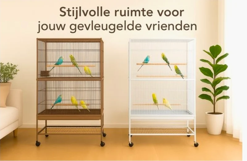 Aviario Sumba Taube - Aviario exterior para 8 aves - Aviario de aluminio - 79x52x134 cm - Aviario Flamingo