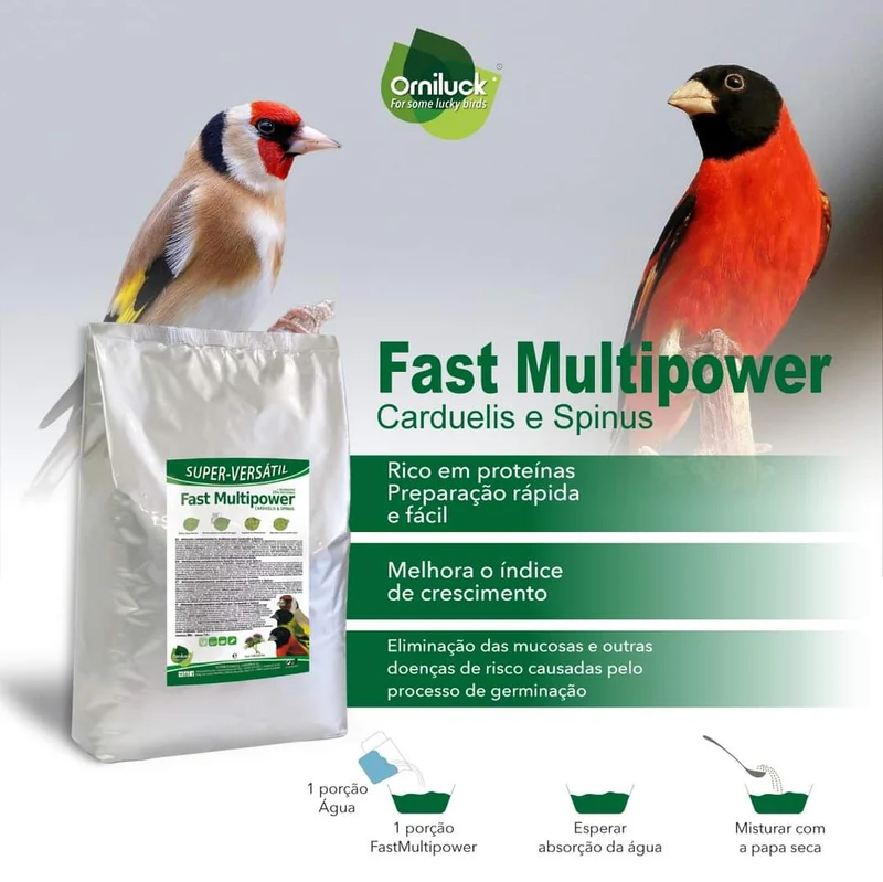 Fast Multipower Carduelis & Spinus 1 kg (envasado) - Pasta de huevo verde