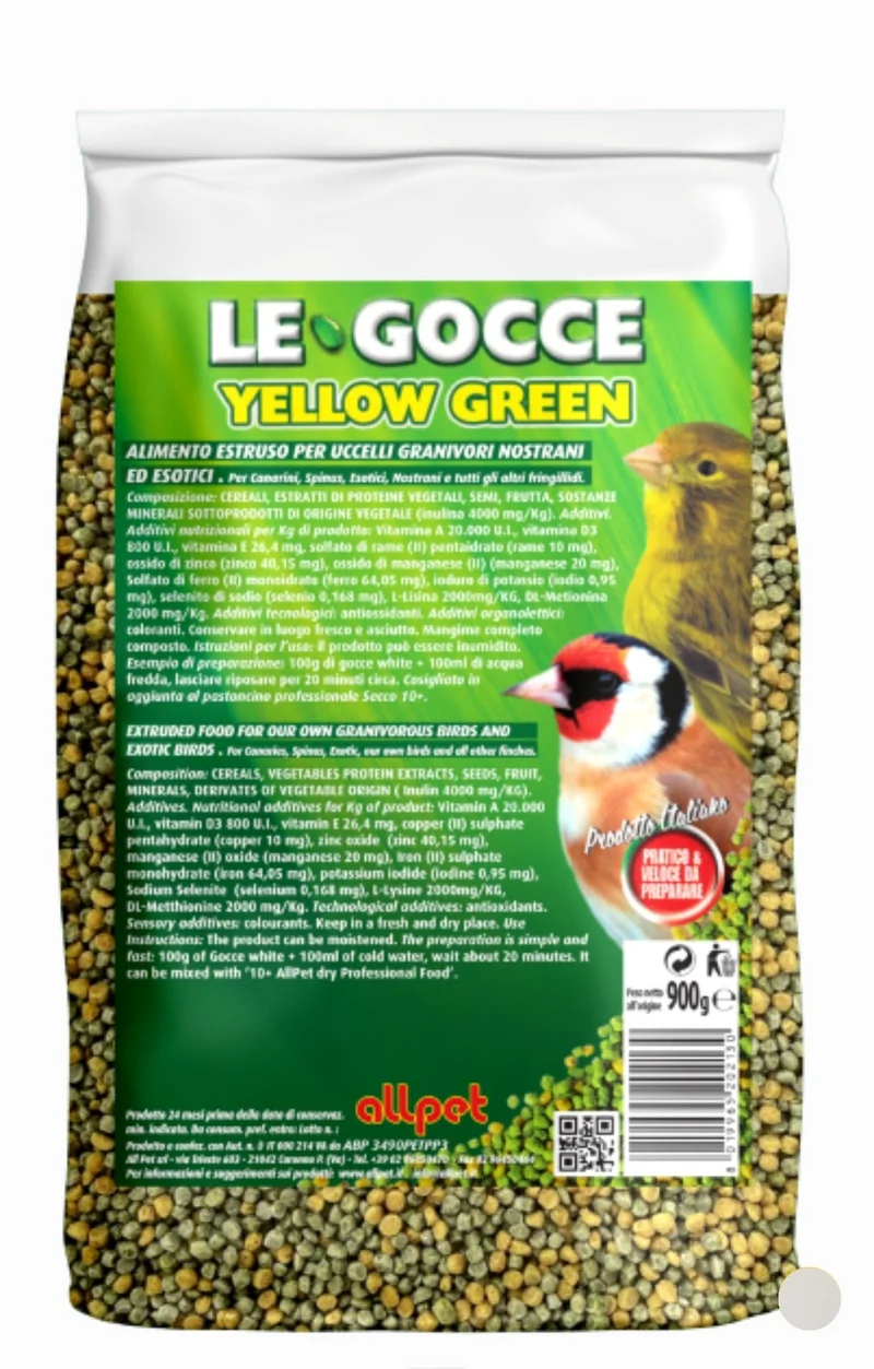Le Gocce Amarillo Verde 900 gramos (sustituto de semillas de germinación) - AllPet