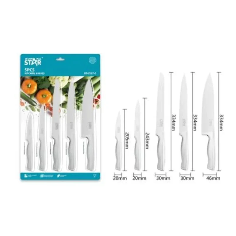 Winning Star Set de Cuchillos Acero Inoxidable 5 Piezas, St-7807-5