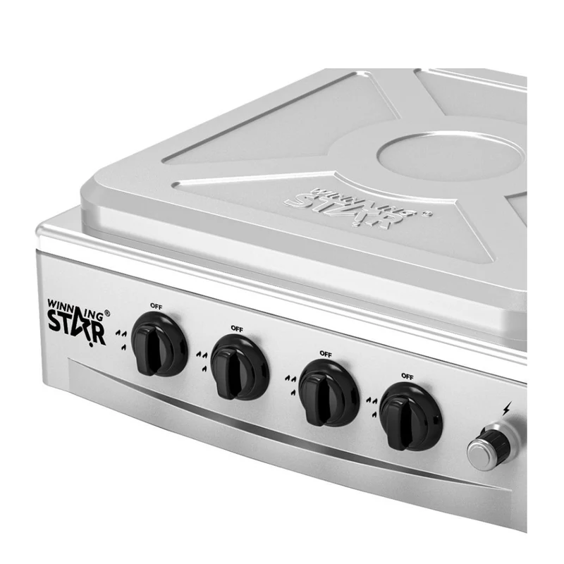 Winning Star Plantilla de Gas 4 Quemadores con Tapa, St-9658