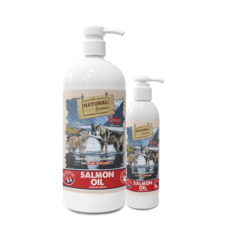 🐟 Natural Greatness Aceite de Salmón para Perros y Gatos | Piel, Pelo y Salud Articular