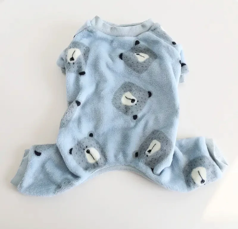 “Teddy Bear Print Dog Fleece for Ultimate Warmth"