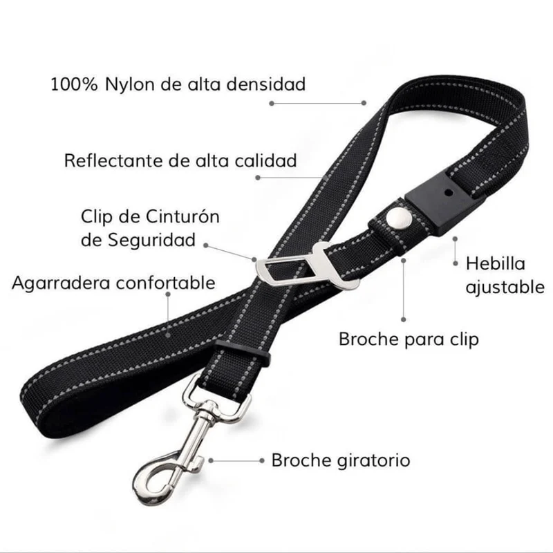 Correa y Cinturón de Seguridad 2 en 1 para Mascotas