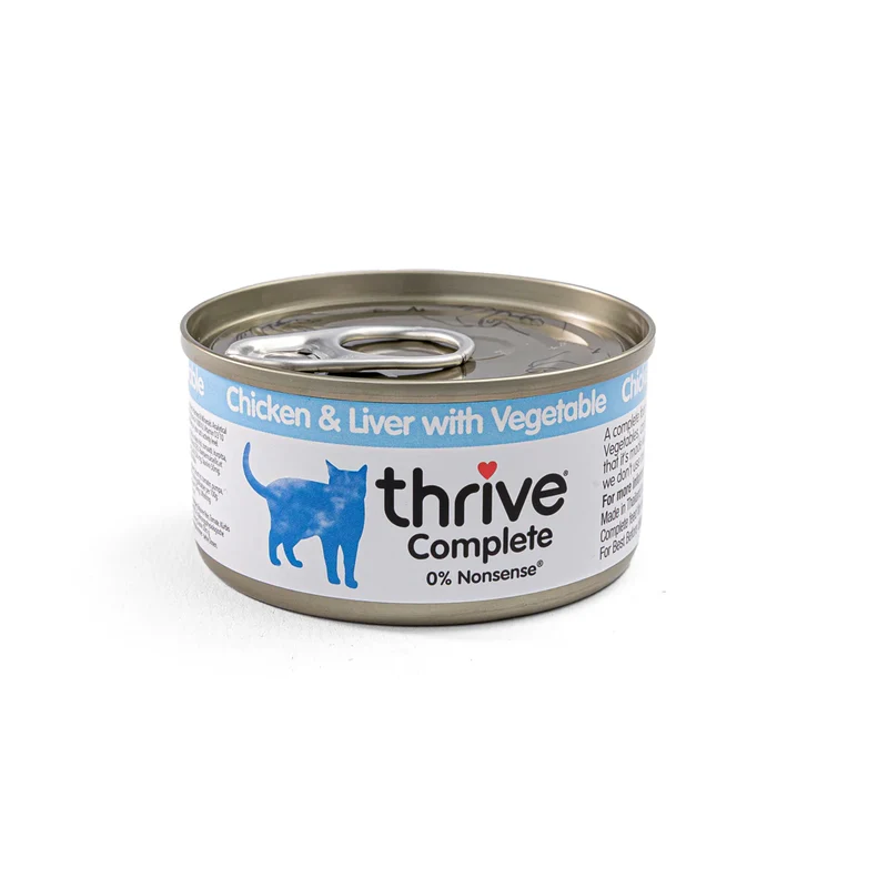 Thrive Pechuga e Hígado de Pollo con Verduras para Gatos 75g