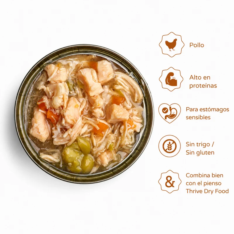 Thrive Pechuga de Pollo con Guisantes y Zanahoria para Gatos 75g