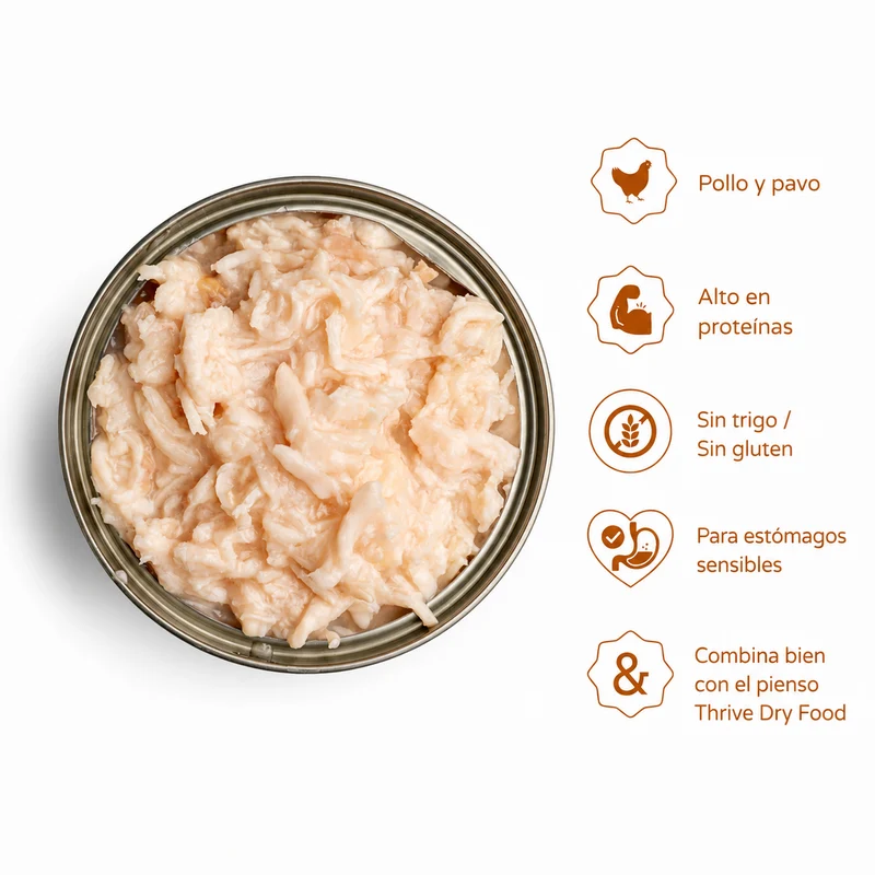 Thrive Pechuga de Pollo y Pavo para Gatos 75g