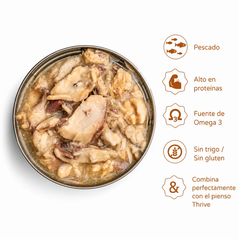Thrive Ocean Fish de Caballa, Alevines y Camarones para Gatos 75g