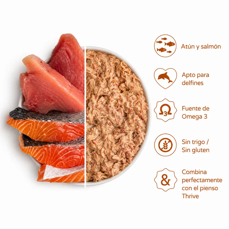 Thrive Filete de Atún y Salmón para Gatos 75g