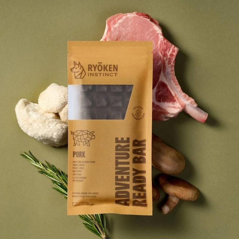 Pork Treat & Snack Bar for Active Dogs - Energy & Recovery