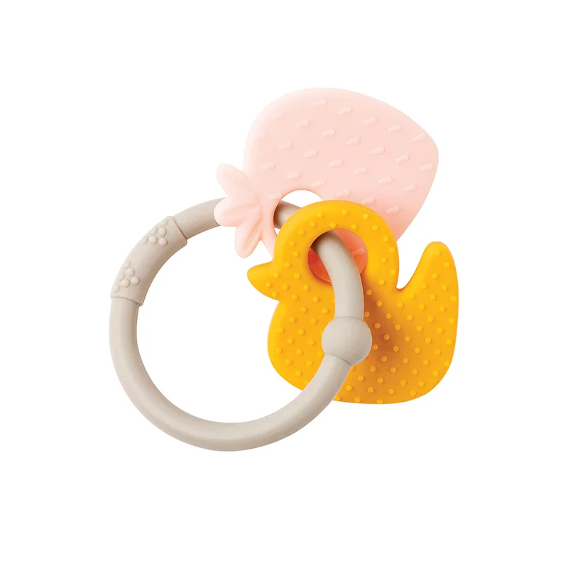 Nattou Roca Silicone Rosa e Amarelo
