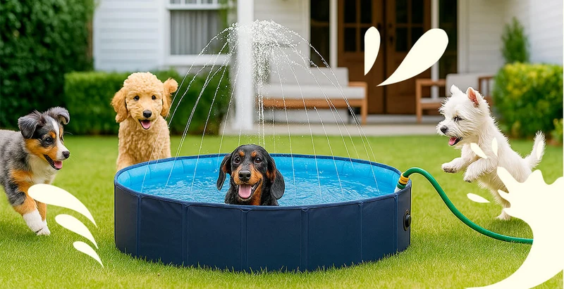 💦 Nayeco Piscina Splash con Chorros 2 en 1 para Perros | 80 cm y 120 cm
